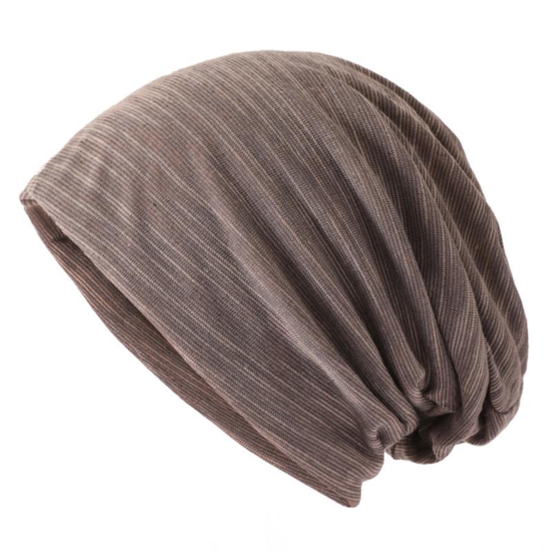 Solid Color Unisex Men Women Skullies Thin Beanies Hedging Cap Knit Knitted Cotton Double Layer Fabric Caps Casual Bonnet Hat