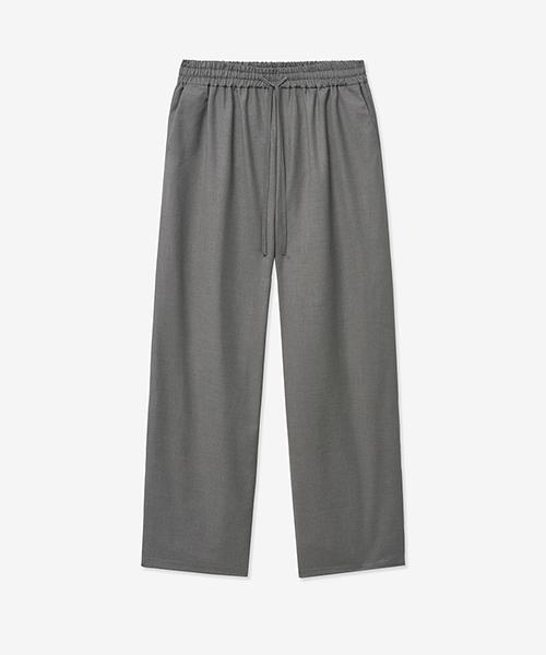 LADY VOLUME [All-Season] Banding Loose Wide Slacks_Light Gray