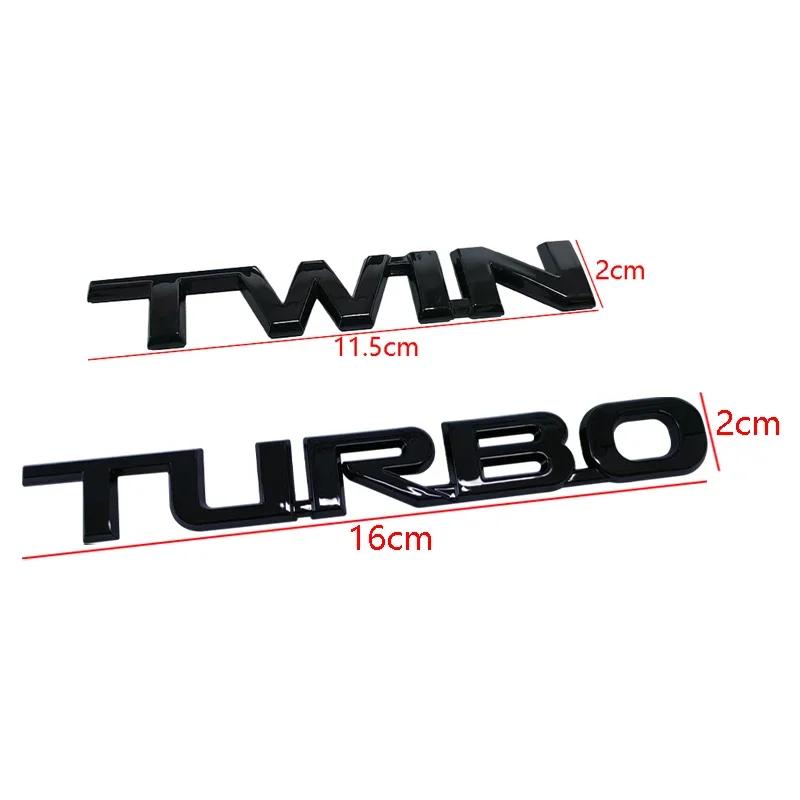 ABS Car Side Emblem Sticker Trunk Badge for Toyota TWIN TURBO Letter Hiace CHR Auris Rav4 Yaris Avensis Camry Harrier