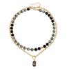 1/2Set Vintage Stone Black Bead Double Layer Necklace Style Jewelry For Women Daily Use