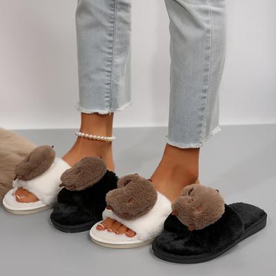 Fashion New Women Indoor Warm Home Slippers Women Bedroom Non-slip Sandals Comfort Plush House Slippers Shoes Autumn Winter Slides Women