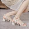 One Word with Sandals Women's Skirt Summer New Soft Sole Not Tired Feet Women's Thick Heel Medium Heel High Heel Shoes