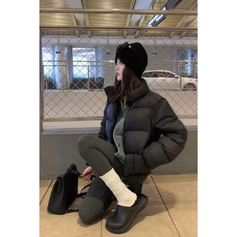 Rochie din bumbac pentru femei, iarnă, scurtă, în stil coreean, haină groasă de bumbac, haină mică de bumbac, în stil occidental, la modă, rochie de pâine cu talie înaltă