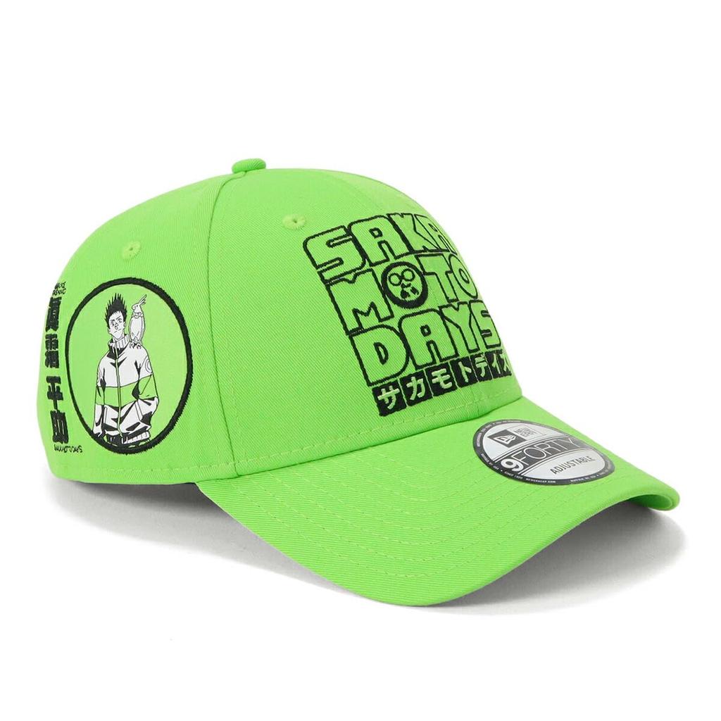 New Era 9FORTY Sakamoto Days Collaboration Shonen Jump Green Cap, Free SAKAMOTO WRDMRK 9FORTY SAKDAY KGR JP