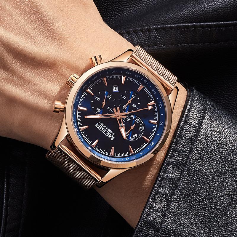 Men'S Watch, Versatile Fashion Multifunctional Timing Sports Men'S Quartz Watch 2153