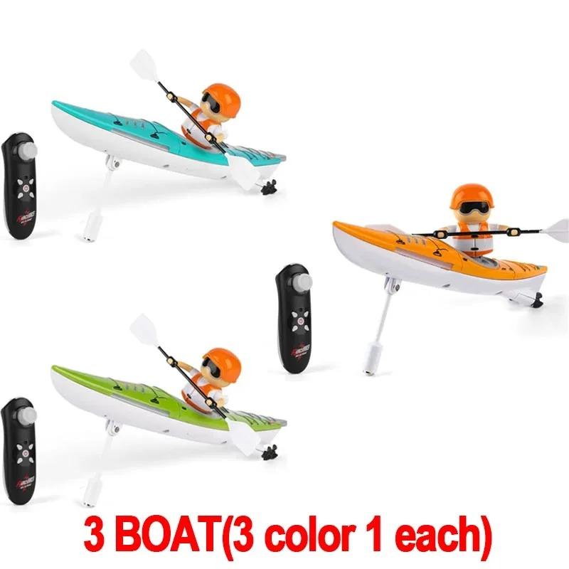 Rc Boat Kayak Racing Ship 2.4G Remote Control Rowing Boat Paddling Water Competition Games Summer Outdoor Toy for Boys Kids Gift