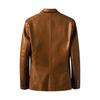 Men's Leather Suit Collar Casual Leather Jacket