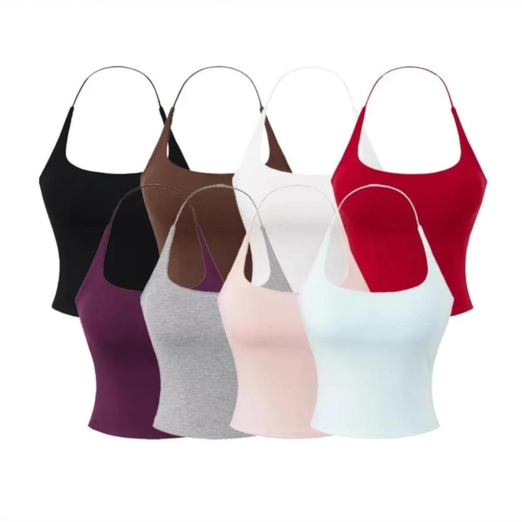 Halter Neck Chest-Pad Vest Top with Long-Sleeve Flowing Collar Cover-Up - Women's Two-Piece Hot Girl Set