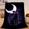 1PC Lunar Cat Magic Night Flannel Blanket Gift, Suitable for Both Men And Women, Soft Ideal for Beds And Sofa, Birthday Or Christmas Gift