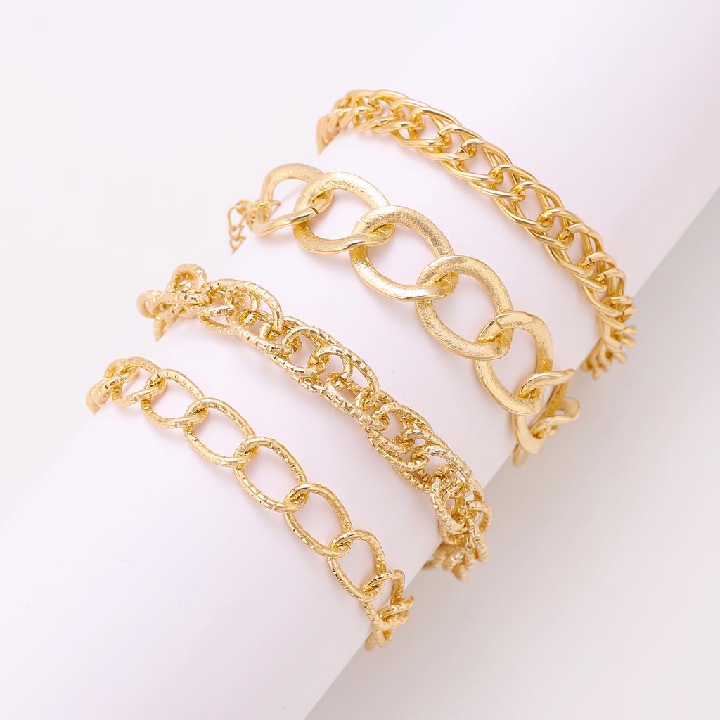 Vintage Mehrschichtiges Kettenarmband Set für Damen – Trendiger Europäischer Stil, Retro Minimalistischer Handschmuck, Grenzüberschreitende Heißverkauf Accessoires