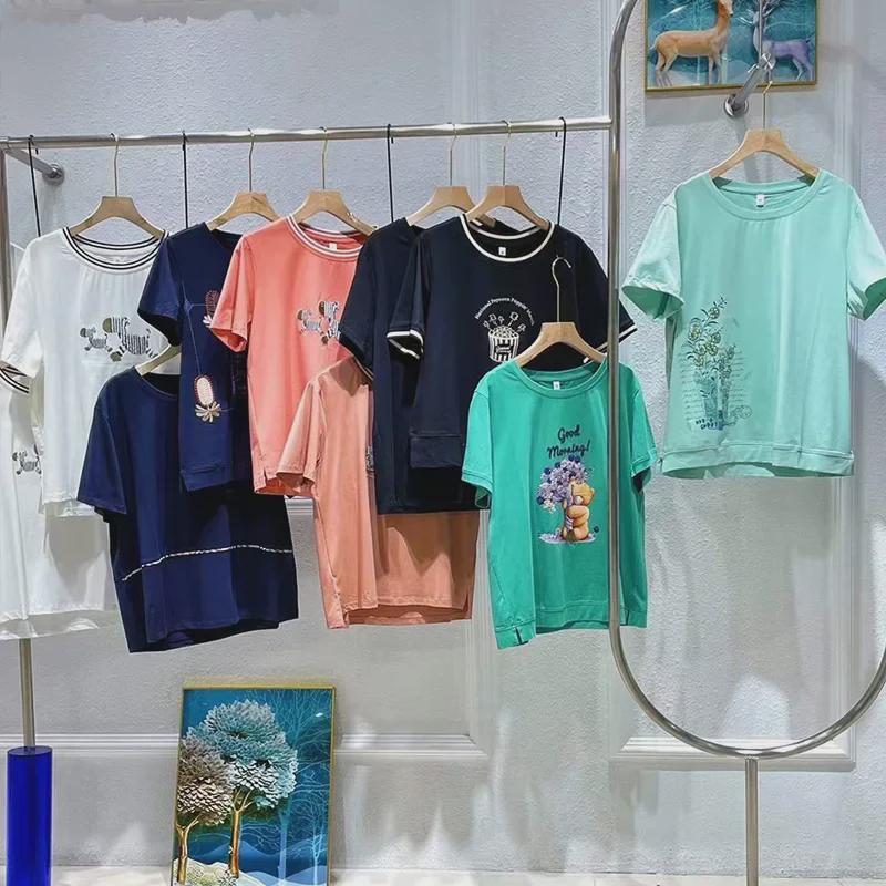 

Meiyanzi & Qiaoyuan 2024 Летняя женская футболка с вышивкой Overstock Clearance