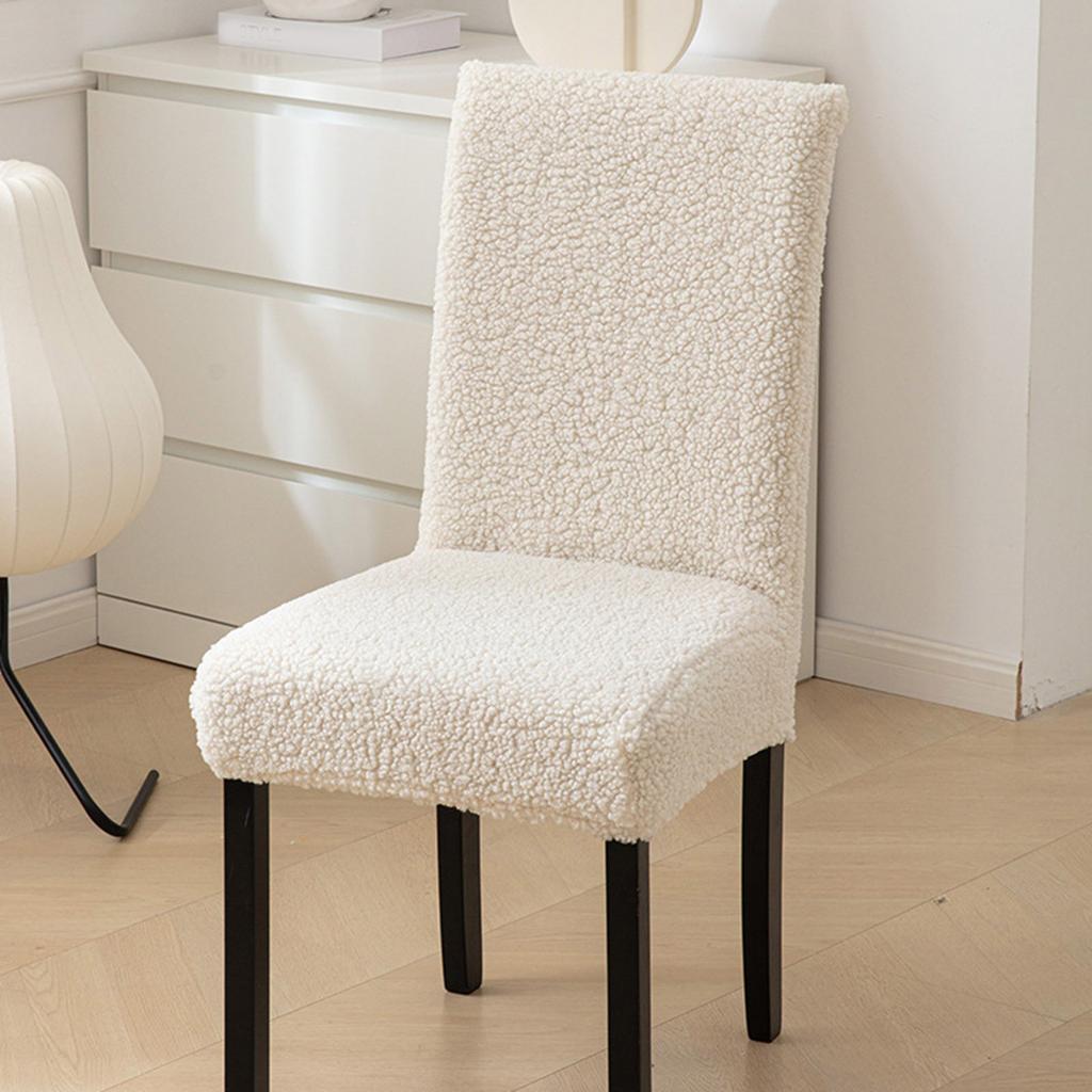 Dicke Plüsch Stuhlsitzbezug Ärmelloser Stuhlbezug für Wohnzimmer Esszimmerstühle Ärmel Stretch Stuhlsitzbezüge
