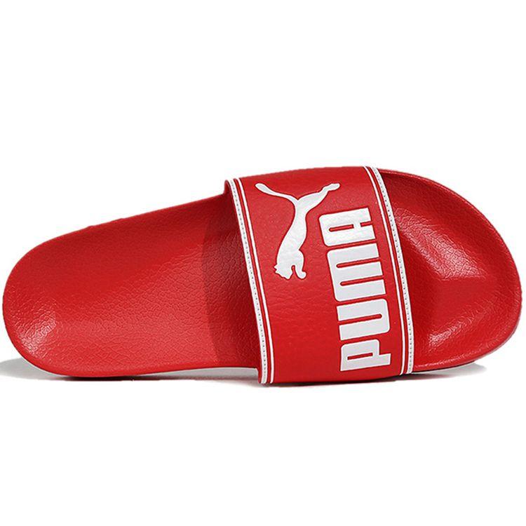 Puma Leadcat Comfortable Sandals Rubber Sole Leather Patch Slide Sandals Unisex Sandals Red White 360263-22