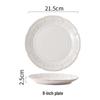 Nordic Style Embossed Ceramic Compartment Plate