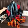 Long Silk Scarf Spring and Summer Thin Style Printed Scarf Beautiful Brocade Lotus Shawl Imitation Silk Scarf Gauze Scarf