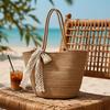 Women Straw Tote Bag Crochet Shoulder Bag Trendy Summer Woven Tote Bag Large Capacity Travel Beach Handbag for Outdoor Vacation
