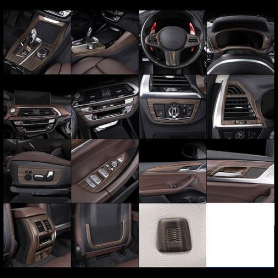 Peach Wood Grain Roof Microphone Cover Decor Fit For BMW X3 G01 X4 G02 2018-