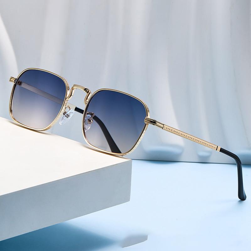 New Square Oval Metal Sunglasses Vintage Retro Men Sunglasses Women Eyewear Luxury Designer Uv400