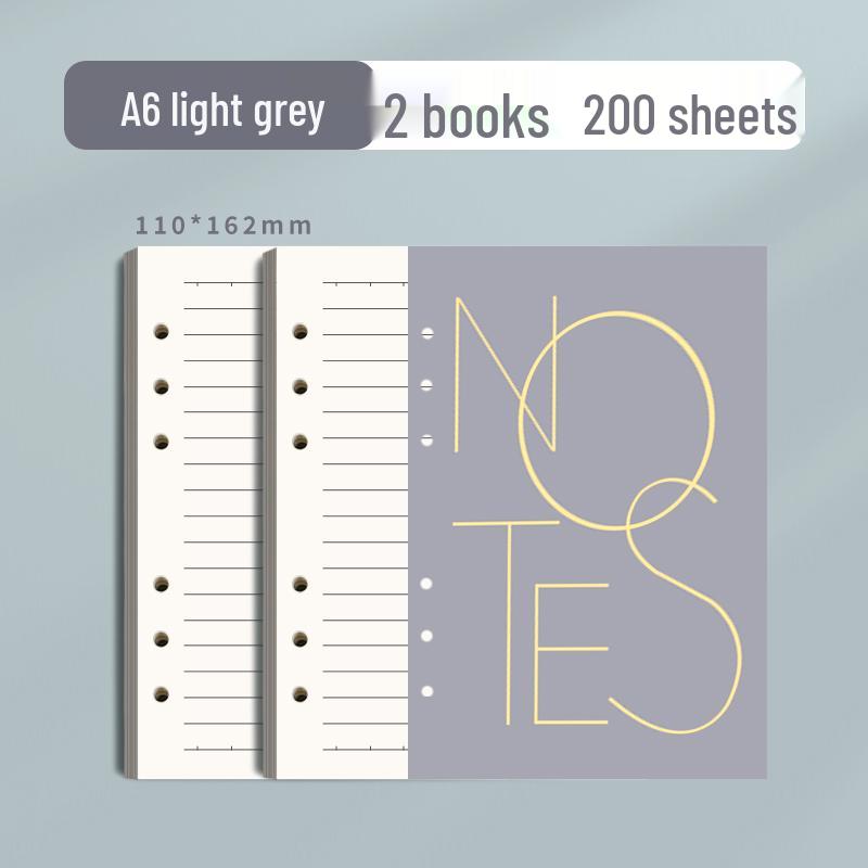 A6 Refillable Notebook: 6-Hole Lined A5 Pages
