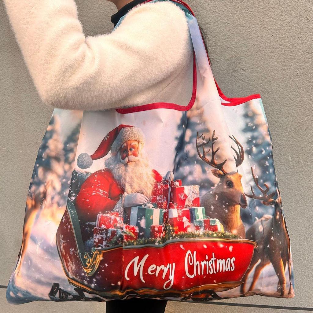 Borsa Tote da Viaggio Pieghevole Ecologica con Cartoni Animati - Borsa da Shopping a Spalla Singola di Grande Capacità per Donne