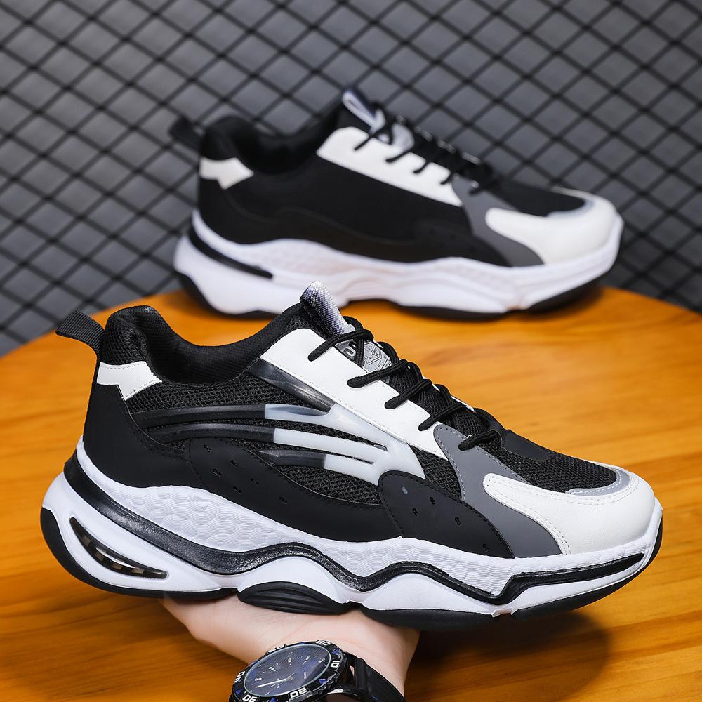 

Large size men s shoes splicing outdoor sports and leisure shoes men s fashion trend lightweight soft sole breathable running shoes 39 чёрный