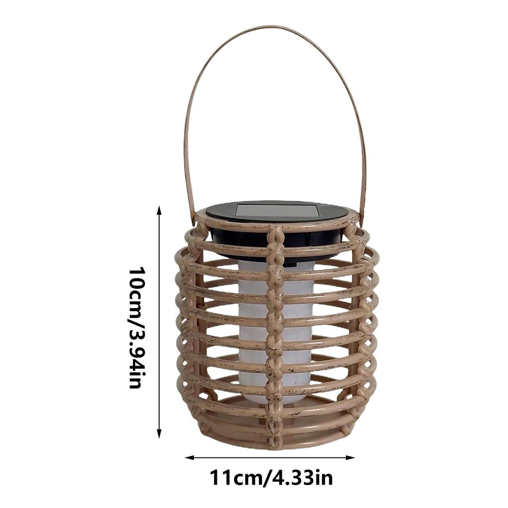 Solar Garden Lights Outdoor LED Lanterns Solar Powered Lights Rattan Waterproof Decorative Lantern for Yard Patio Pathway Trees