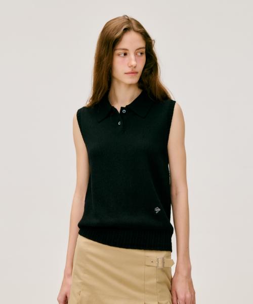 Depound Cable Rib Collar Vest [Black] Black/Free