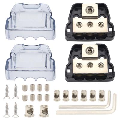 Car Sound Wiring Junction Box Power Distribution Unit with 0GA Input 4GA Output with Hexagonal Wrench&Self Tapping Screw