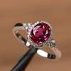 Sølvbelagte Ringer for Kvinner Rubin Smaragd Safir Smykker Bryllup Forlovelsesring Engros Størrelse 6-10