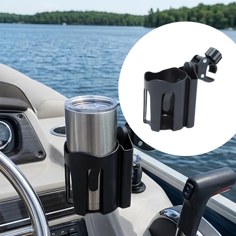 Marine Cup Rack with Phone Slot, Tube Grip Mount for Drink and Phone Use, Daily No-Drill Mounting for Round Tubing
