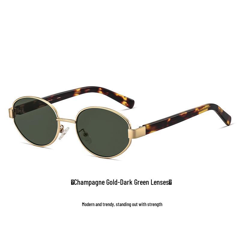 Okrągłe Okulary Przeciwsłoneczne w Panterkę ze Złotymi Oprawkami Vintage dla Kobiet, Styl Y2K, Model wyszczuplający twarz okrągłą i kwadratową