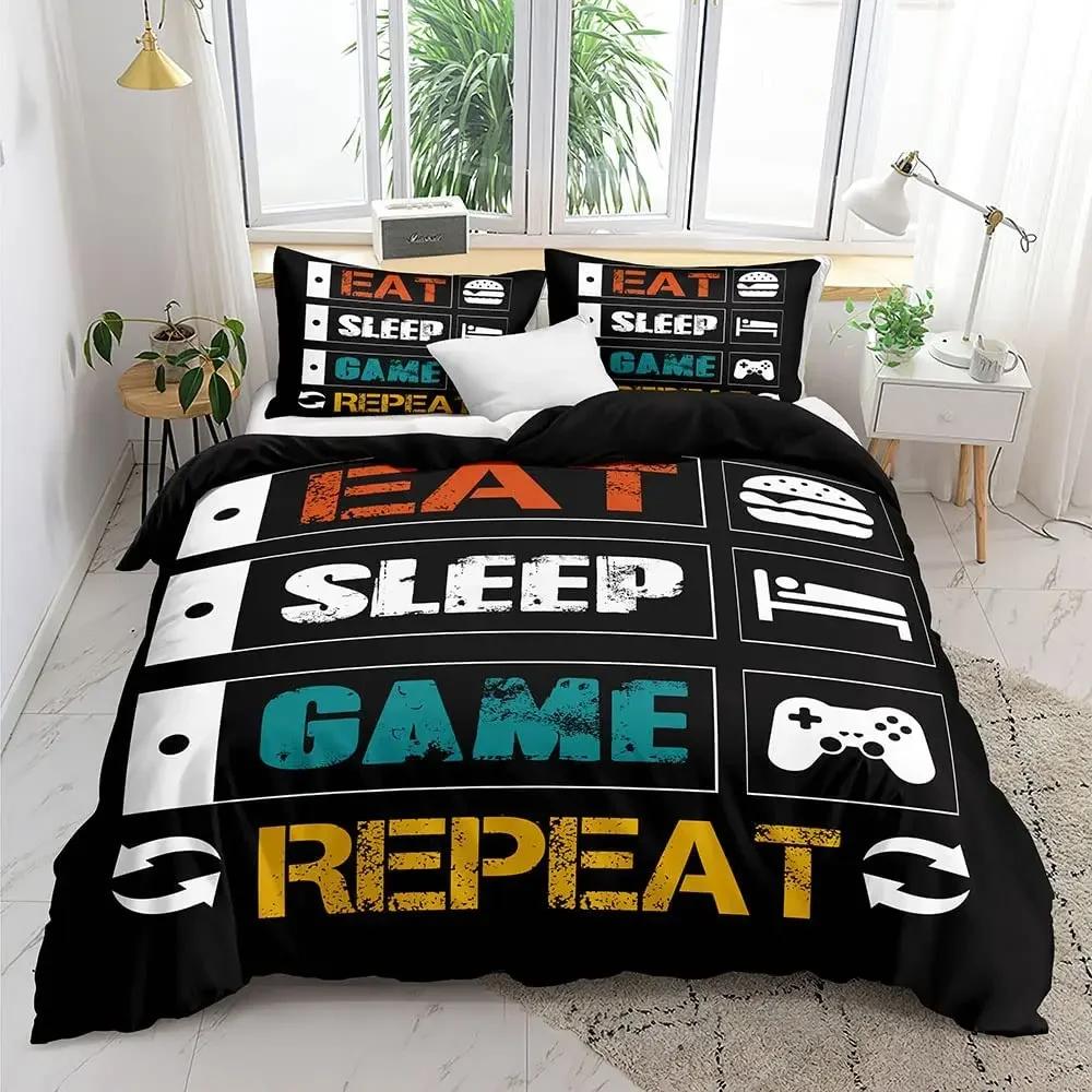 Gamer Bedding Sets For Boys Gaming Duvet Cover Set Video Games Comforter Cover Playstation Designs Bed Set With Pillowcase