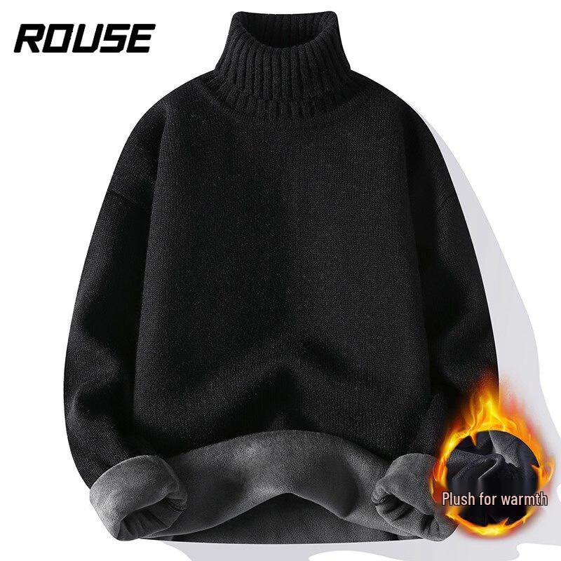 Luotz Men s High-Neck Fleece Lined Thermal Sweater 3XL