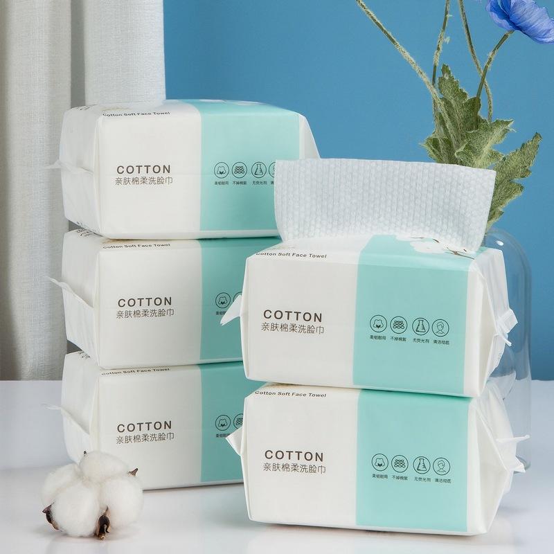 2 Pack Disposable Face Cotton Tissue For Washing Soft Dry Wipes Facial Cloths Towelettes For Washing Facial Tissue For Cleansing Skin