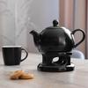KADAX Ceramic Teapot With Warmer 1L Black