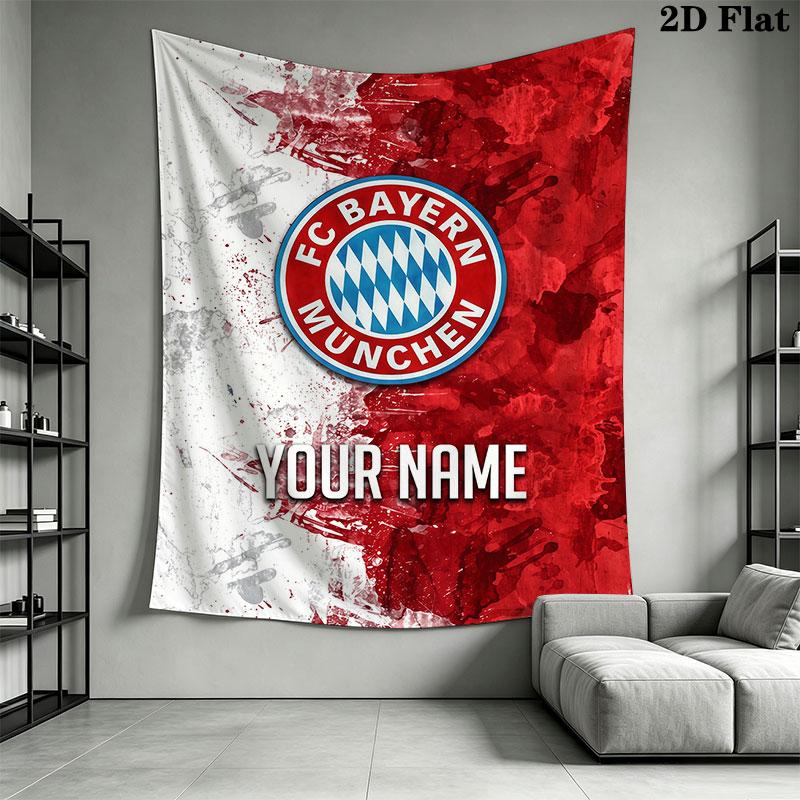 Custom FC Bayern München Wall Hanging Printed Fabric Blanket Decorative Tapestries for Bedroom Living Room Home Decor