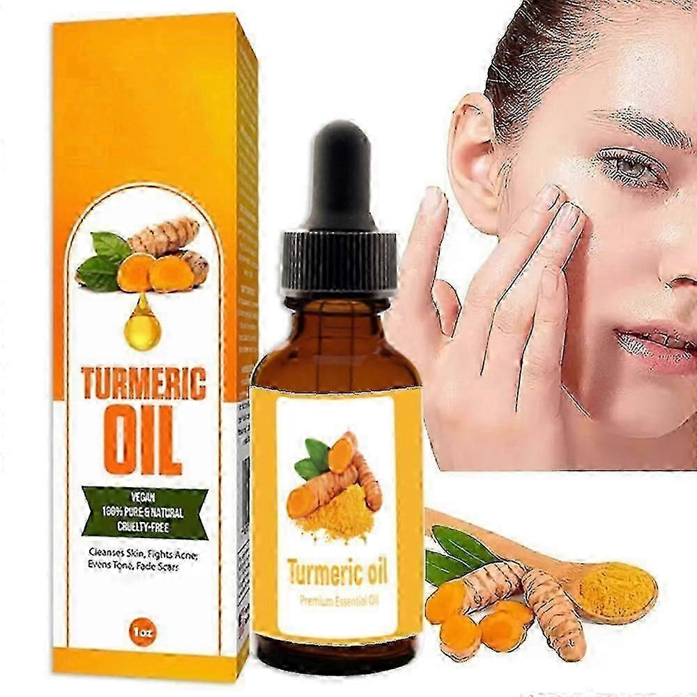 Turmeric Oil Face Body Set 60ml - Hydrating Moisturizing Massage Essential Oil With Turmeric Extract For Skin Care,z