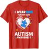 Heart I Wear Blue For My Son Autism Awareness Month Unisex T-Shirt