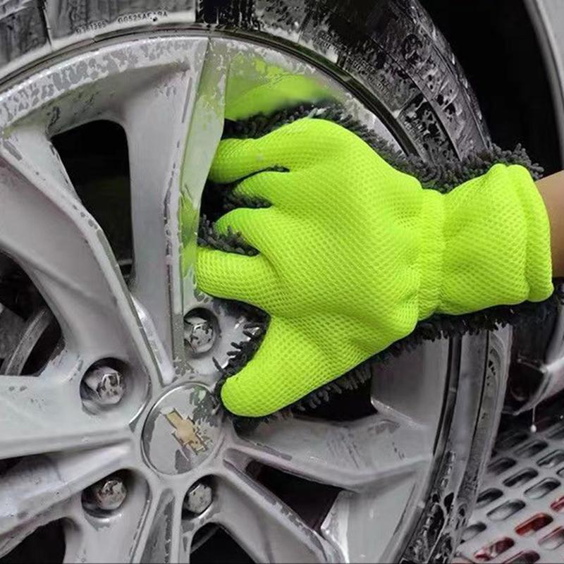 Microfiber Car Washing Gloves Cleaning Tool Car Detailing Dust Removal Mitts 5-Finger Wash Glove for Car Home Effective Clean