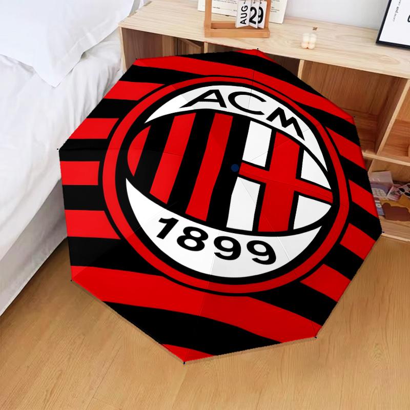 1PC Milan Football club Printed Umbrella Folding umbrella, automatic umbrella 8-Frame for Travel, camping Fan gifts Christmas Gifts