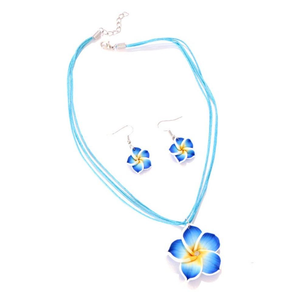 Bohemia Earrings Necklaces Set Egg Flower Bohemia Style Jewelry Flower Necklaces Earrings  Gift