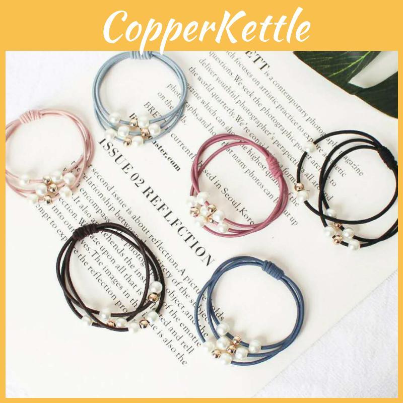 Stylish Korean Pearl Head Rope Featuring High-elastic Three-strength Rubber Band For Ultimate Comfort