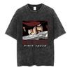 Anime Hellsing Alucard Cool Printing T Shirt Men Vintage Manga Tshirts Washed Cotton Tee Harajuku Male Casual Oversized T-shirt