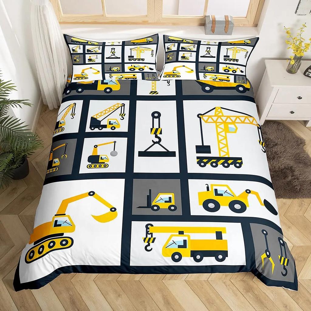 Truck Bedding Boy Cars Duvet Cover Set For Kids Girls Teens Freestyle Truck Decor Comforter Cover Blue Quilt Cover Bedding Decor