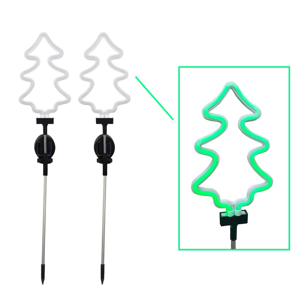 Neon Solar Garden Light Waterproof Landscape Courtyard Lamp Christmas Tree Flamingo Neon Lights Christmas Party Decor Supplies