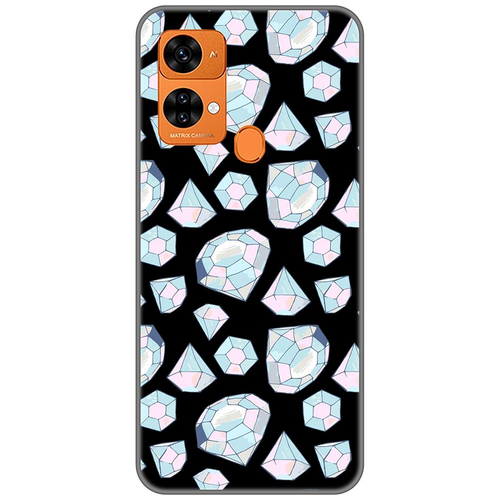for Oukitel C33 Black Case 6.8inch Soft Tpu Cute Cartoon Back Cover on OukitelC33 Full protection bumper Anti-fall shockproof