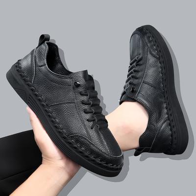 Mode Herren Leder Wanderschuhe Frühling Sommer Neue Trendige Allround-Plateau Freizeitschuhe Britische Leder Sneaker Herren Slipper Flats