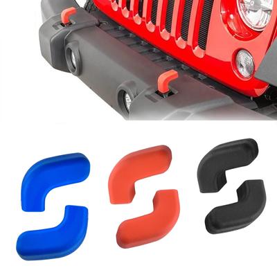 2Pack para Jeep Wrangler JK JL Gladiator JT 2007-2023+ Capas de gancho de reboque para para-choque dianteiro Protetor de gancho de bola de reboque Acessórios para carro Novo