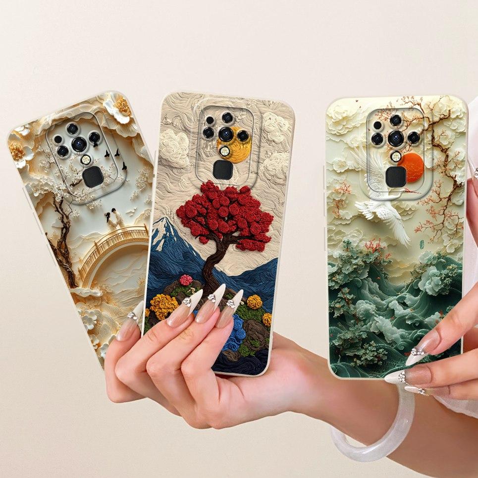 For Tecno Camon 16 CE7 16 Pro 16 Premier CE9 Phone Case Bow Pattern Flower Butterfly Girly Back Cover Silicone Soft Casing