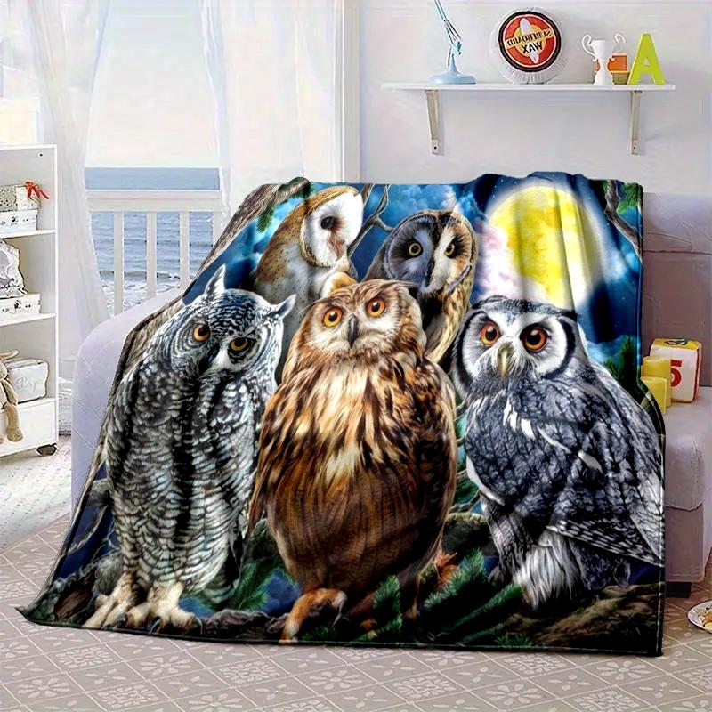 Night Owls In The Moonlight Blanket Flannel Blanket Throw Blanket Sofa Cover Blanket Soft Premium Blanket Picnic Blanket Tv Blanket Gifts